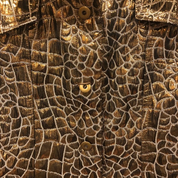 Ruby Rd. Gold Giraffe Print Blazer Size 16 - Picture 2 of 8